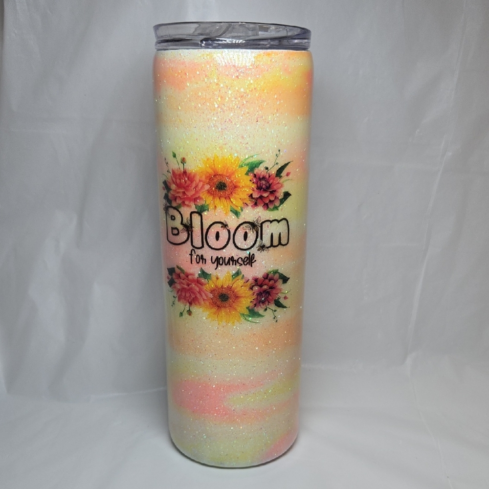 20oz Floral Tumbler - Yellow and Pink